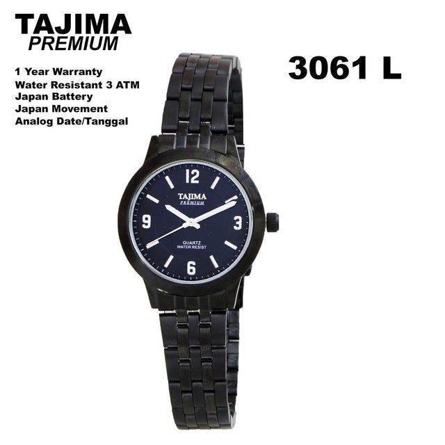 Tajima Jam Tangan Premium Wanita Black Band 3061 L