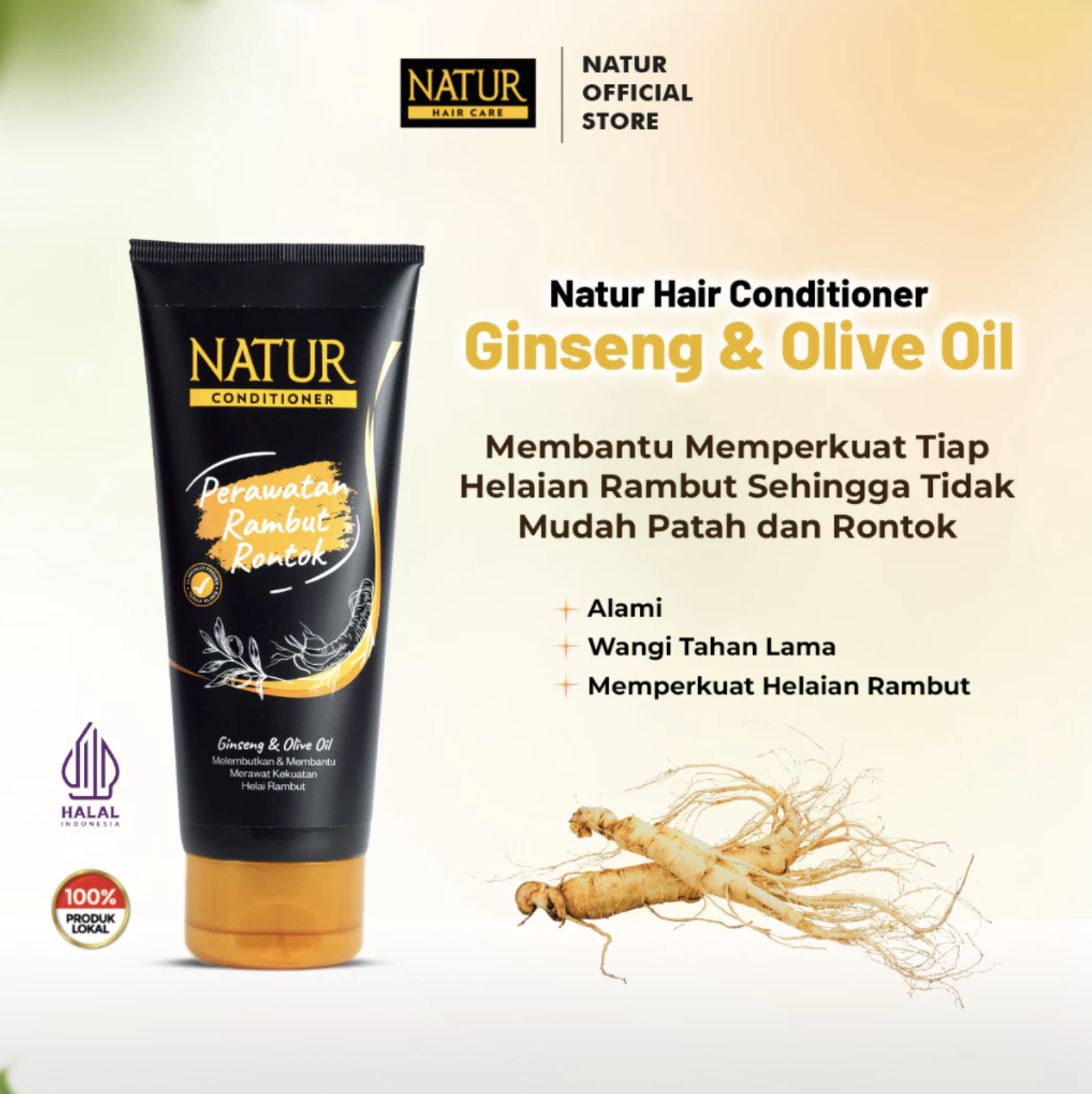 Conditioner Perawatan Rambut Rontok Ginseng & Olive Oil 2