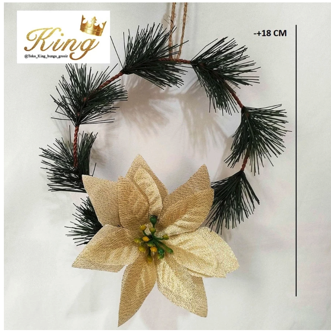  Christmas Flower Ponsentia Pine Garland Wreath