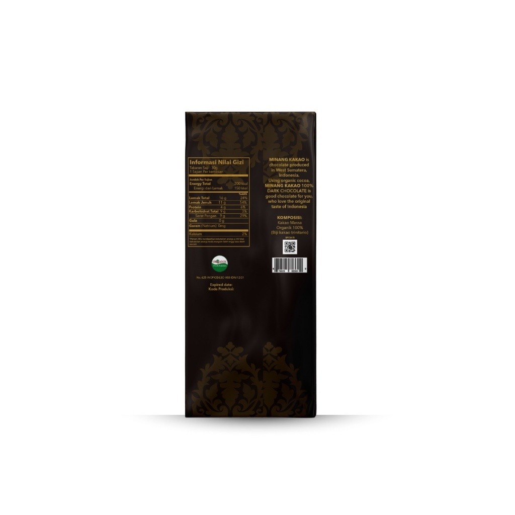 Minang Kakao 100% Dark Chocolate