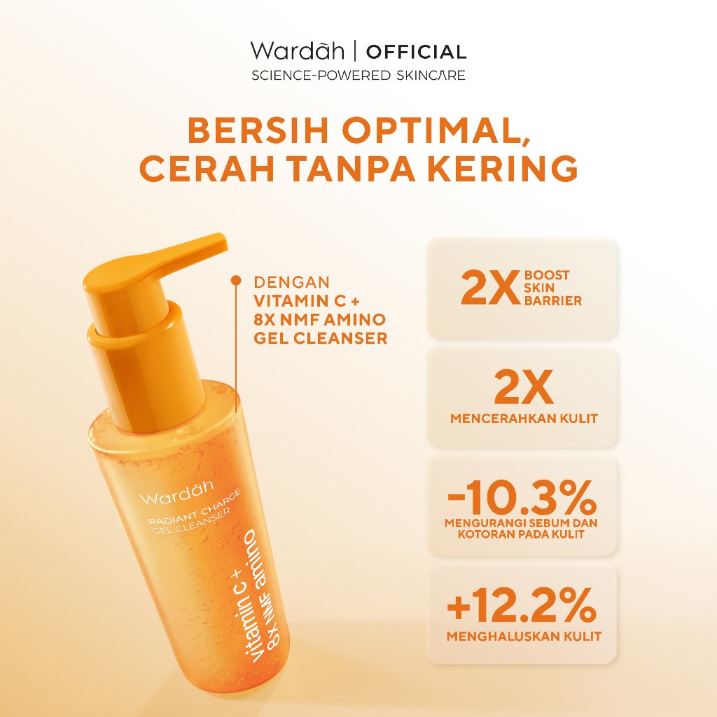 Paragon Technology and Innovation Wardah Radiant Charge Gel Cleanser Vitamin C + 8X NMF Amino