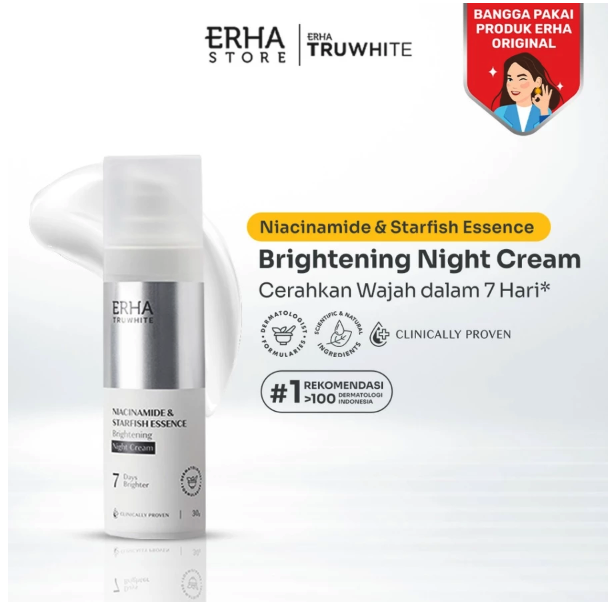 ERHA Clinic Indonesia ERHA Truwhite Niacinamide & Starfish Essence Brightening Night Cream