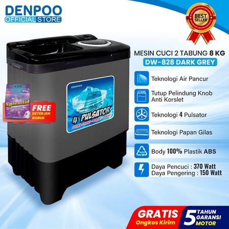 Denpoo Mandiri Indonesia Denpoo Mesin Cuci Semi Auto DW-828