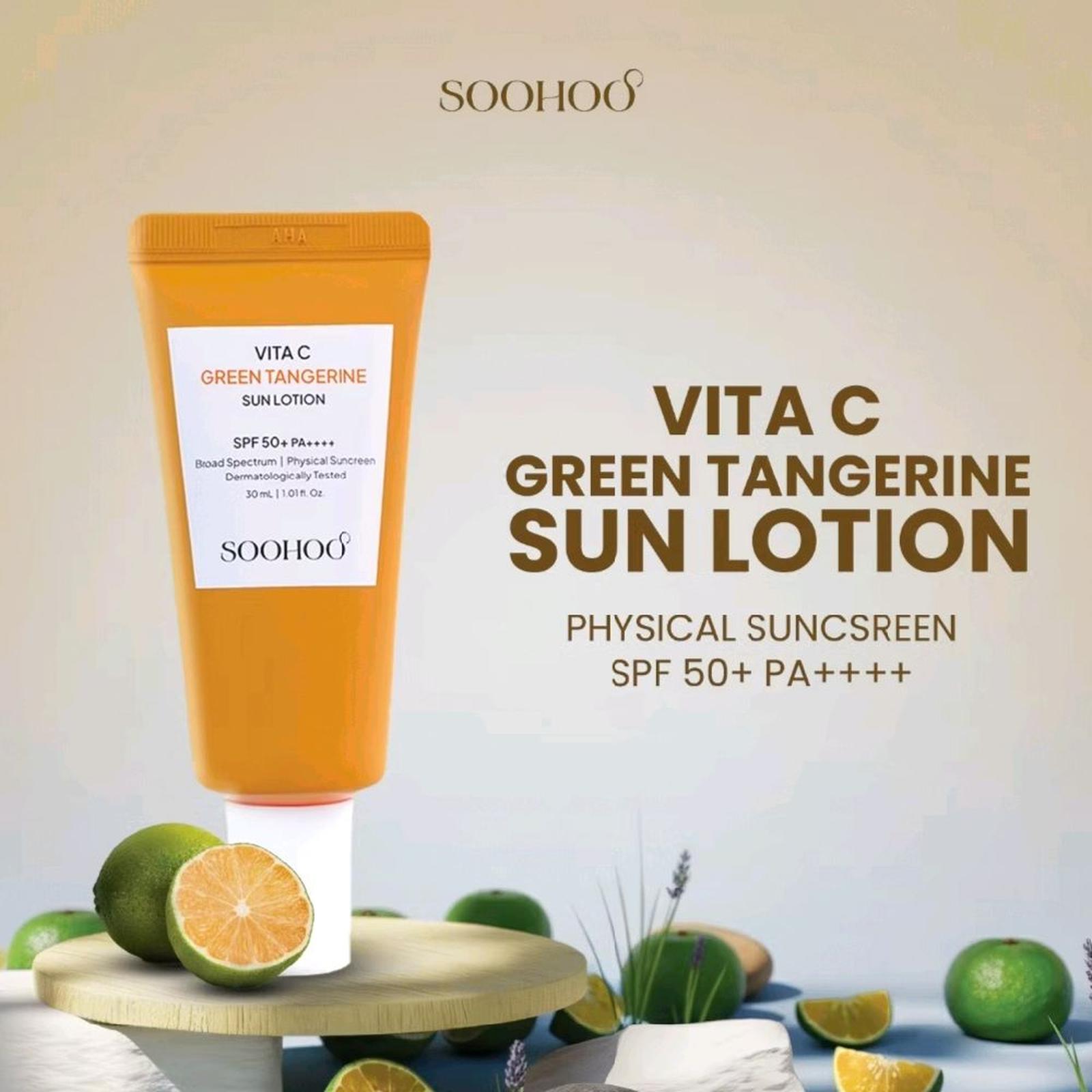 Cosmax Indonesia SOOHOO Vita C Green Tangerine Sun Lotion SPF 50+ PA++++