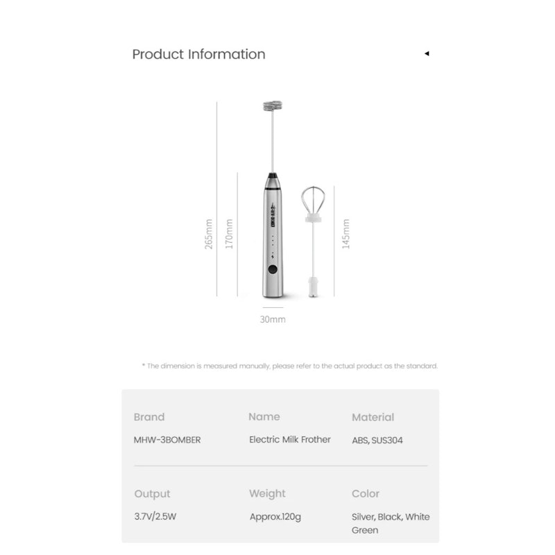Trosten x MHW-3BOMBER Electric Milk Frother 5