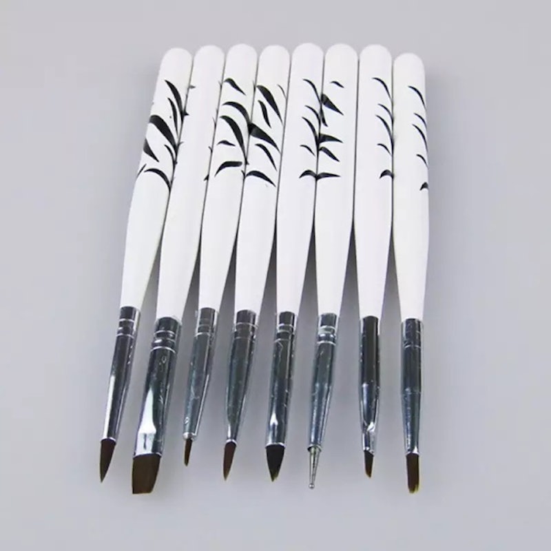 8 Pcs Brush Nail Art Zebra 3