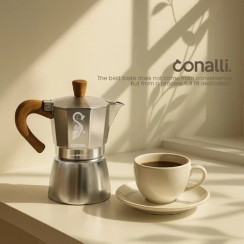 Conalli Conalli 3 Cup Mokapot Silver