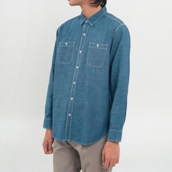 Multi Karya Garmentexindo M231 Kemeja Pria Denim Panjang Dark Blue 0684A