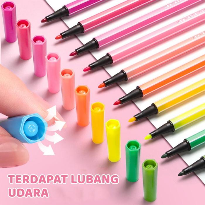  Aimilo 1 Set Hexagonal Watercolor Marker Pen Astronot 12