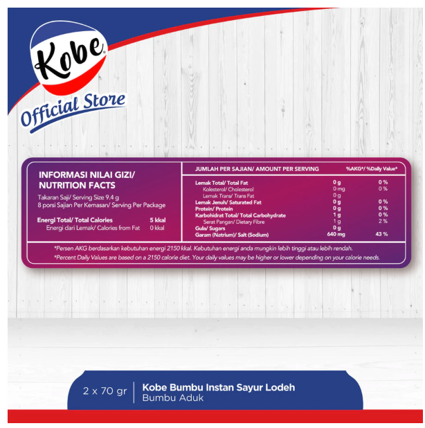 Kobe Boga Utama Kobe Selera Bumbu Instan Sayur Lodeh