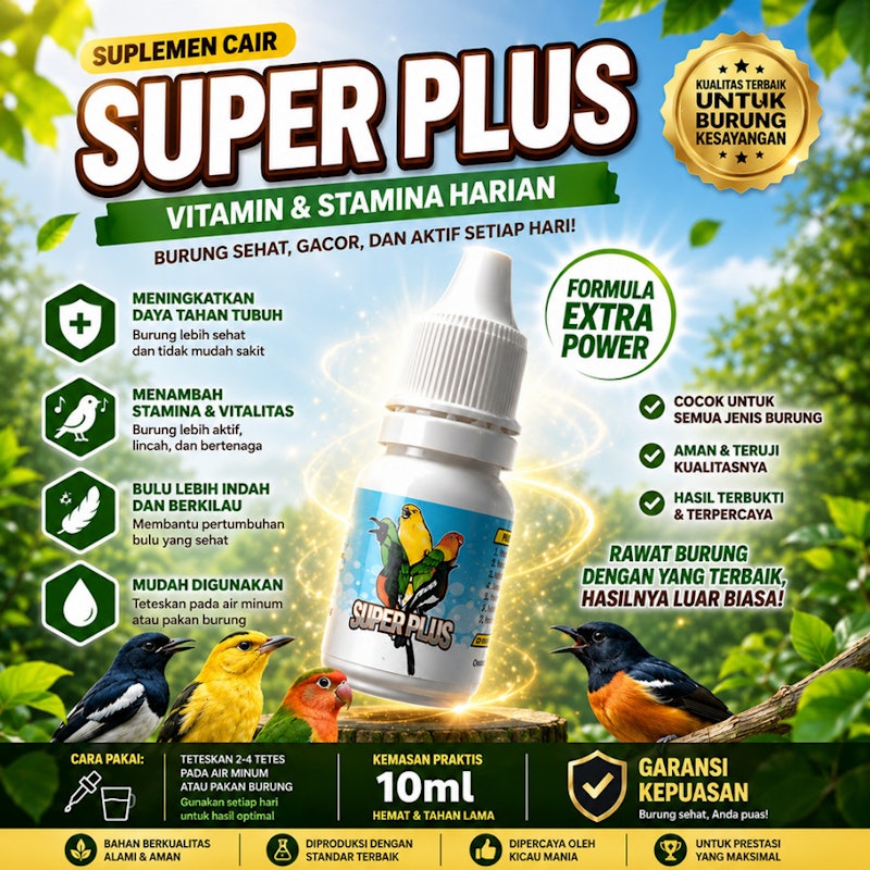 Super Plus Vitamin Burung Lovebird Parkit Nuri Kakatua 2