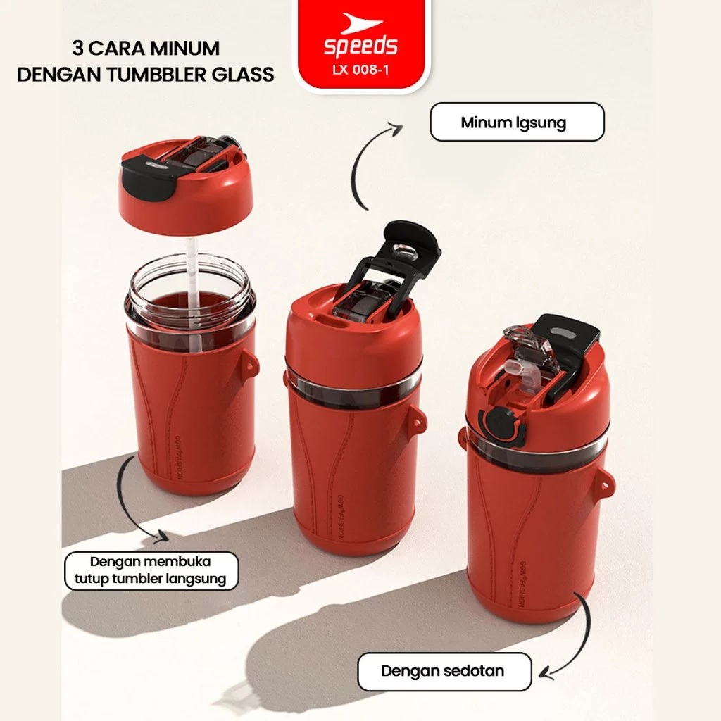 Speeds Indonesia SPEEDS Botol Minum Tumbler Glass 008-1