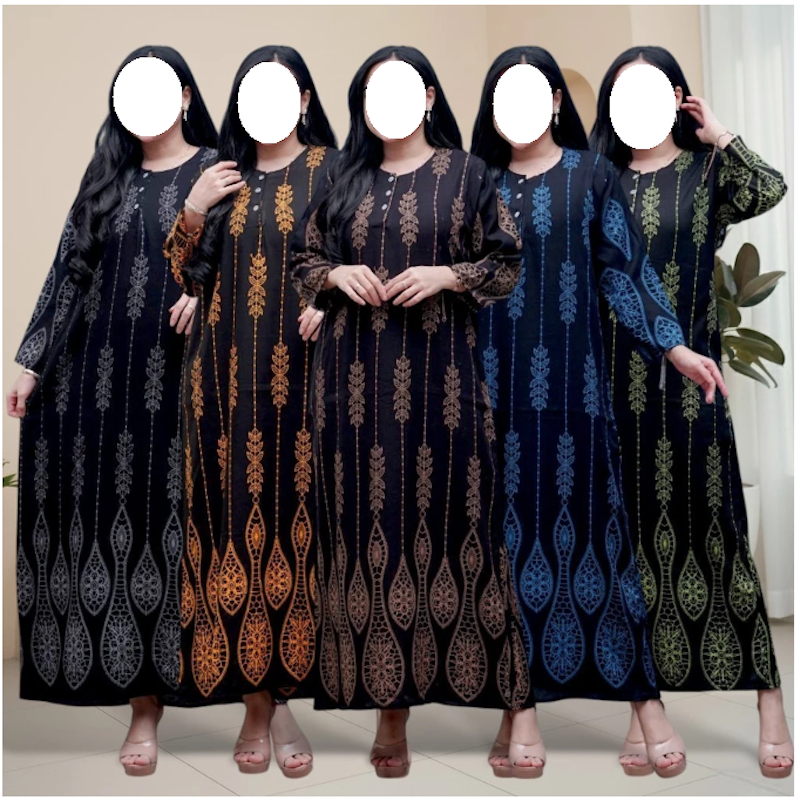 Batik Prass Daster Lengan Panjang Kekinian Kancing Depan 3