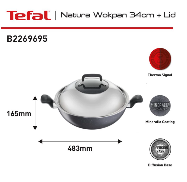 Groupe SEB Tefal® Natura Wokpan 34cm+Tutup