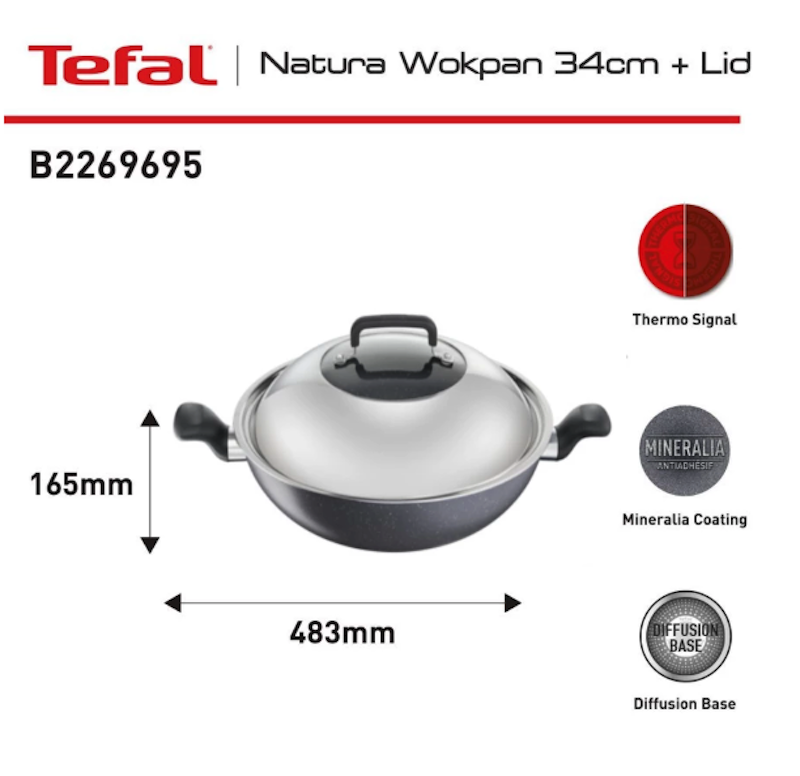 Tefal® Natura Wokpan 34cm+Tutup 4