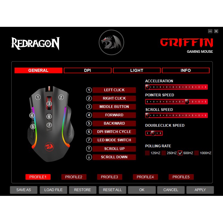 Eastern Times Technology Redragon Griffin RGB Gaming Mouse M607