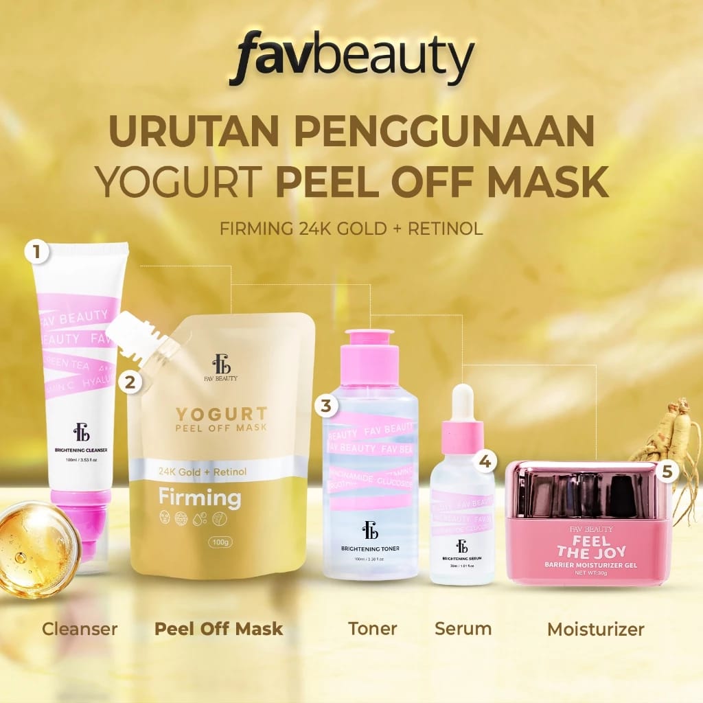 Cahaya Ayu Abadi FAV Beauty Yogurt Firming Peel Off Mask 24K Gold + Retinol 