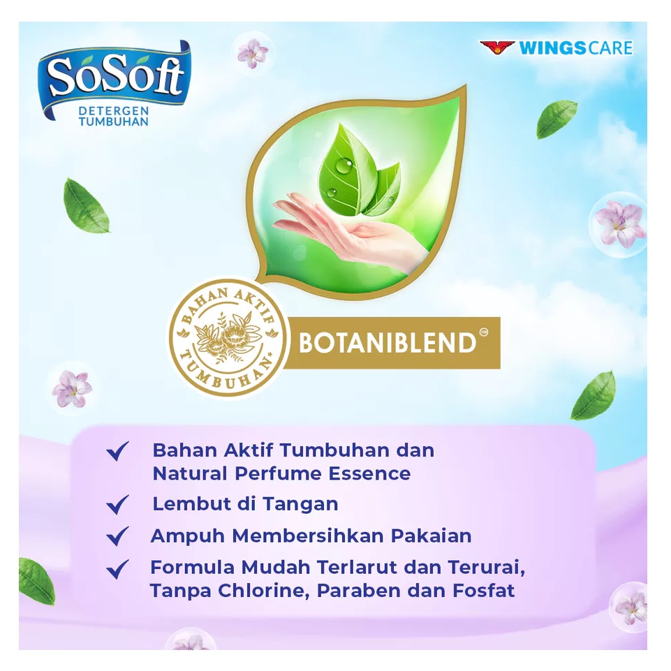 Wings SoSoft Deterjen Cair Freesia & Pear Botol 