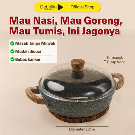 Debellin Grey Granite Shallow Casserole  2