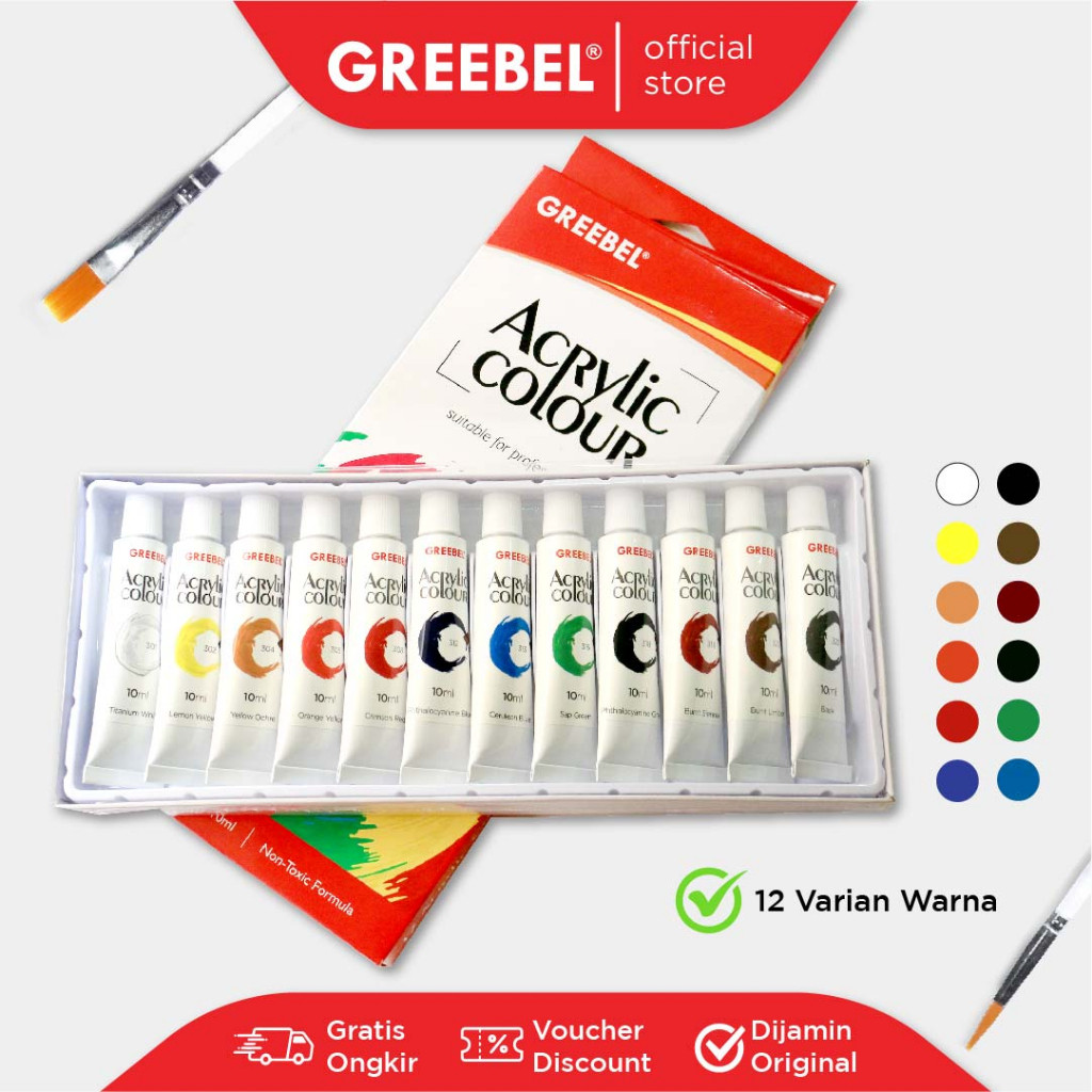 Suryamas Cipta Sentosa GREEBEL Acrylic Colour Set