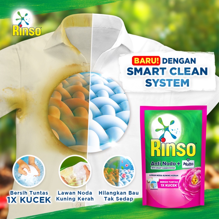 Unilever Indonesia Rinso Molto Deterjen Cair Anti Noda Rose Fresh 