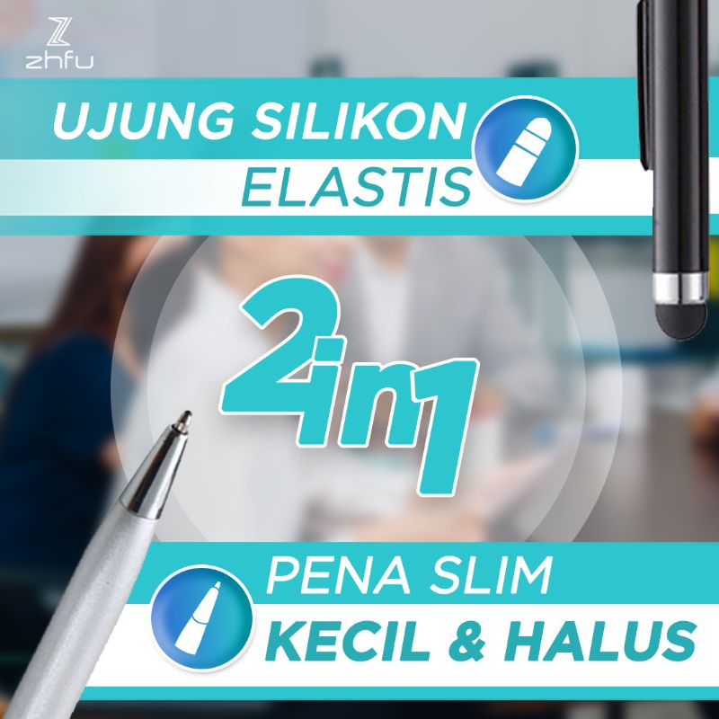 Zhfu Indonesia Zhfu Pen 2 in 1 Stylus Ballpoint Touch Screen