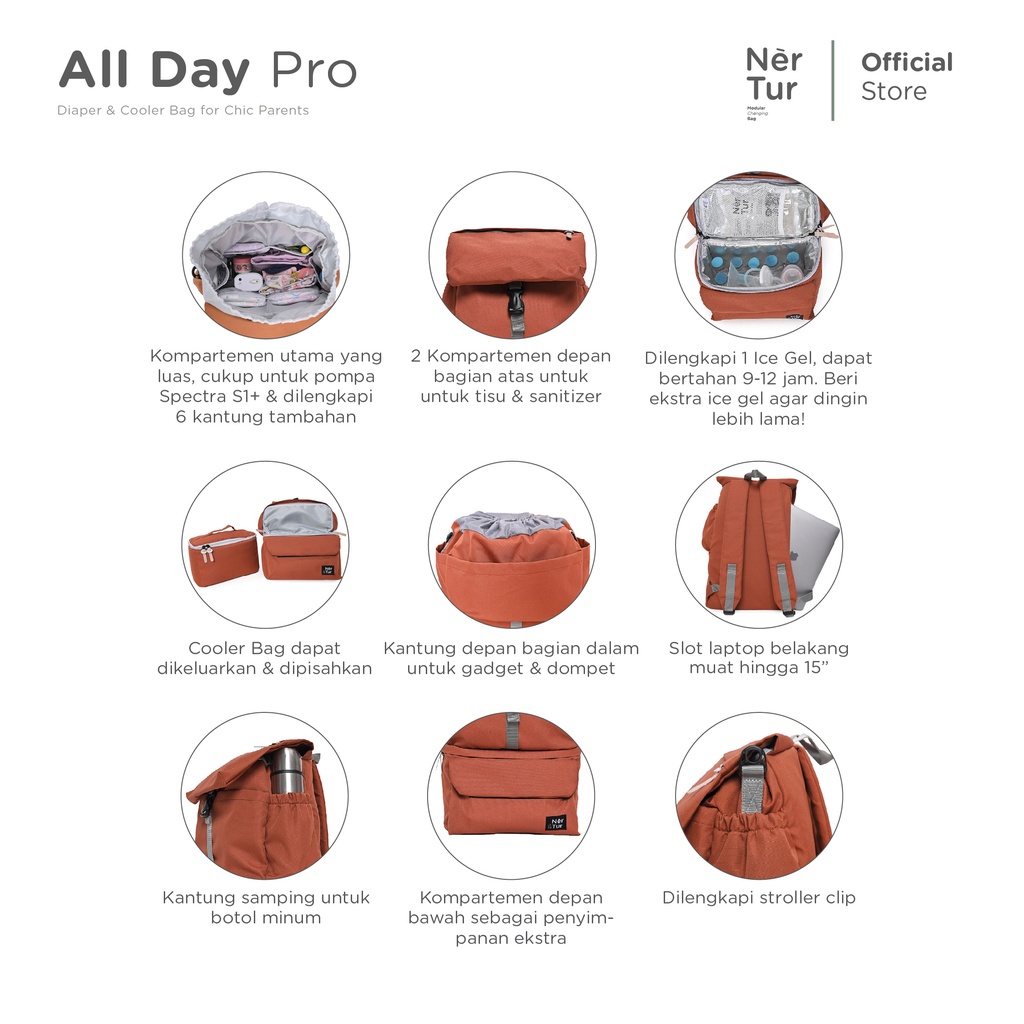 NerTur Modular Changing Bags NERTUR Diaper & Cooler Bag All Day Pro