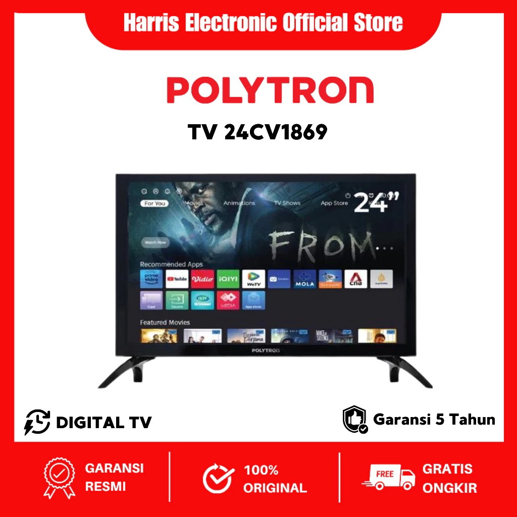 Hartono Istana Teknologi Polytron Smart Lite Digital TV 24 Inch  PLD 24CV1869