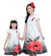 Nywan Apparel Dress Pesta Anak Satin Bunga Merah 1