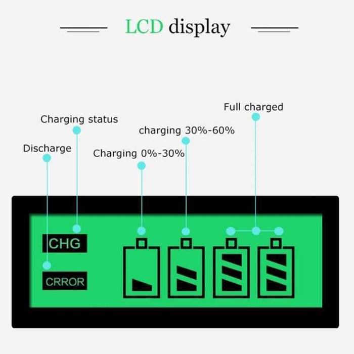 Taffware Charger Baterai 4 Slot LCD Display 3