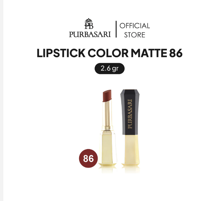 Gloria Origita Cosmetics Purbasari Lipstick Color Matte 86 Topaz