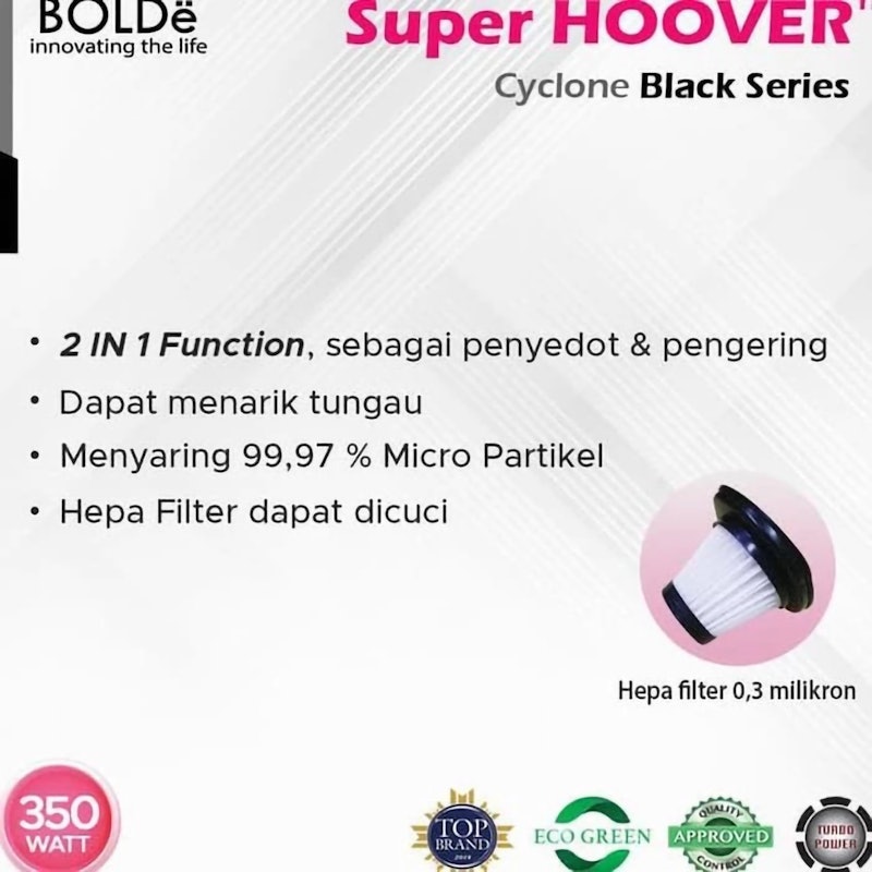 BOLDe Super Hoover Cyclone Black Series Penyedot Debu 2