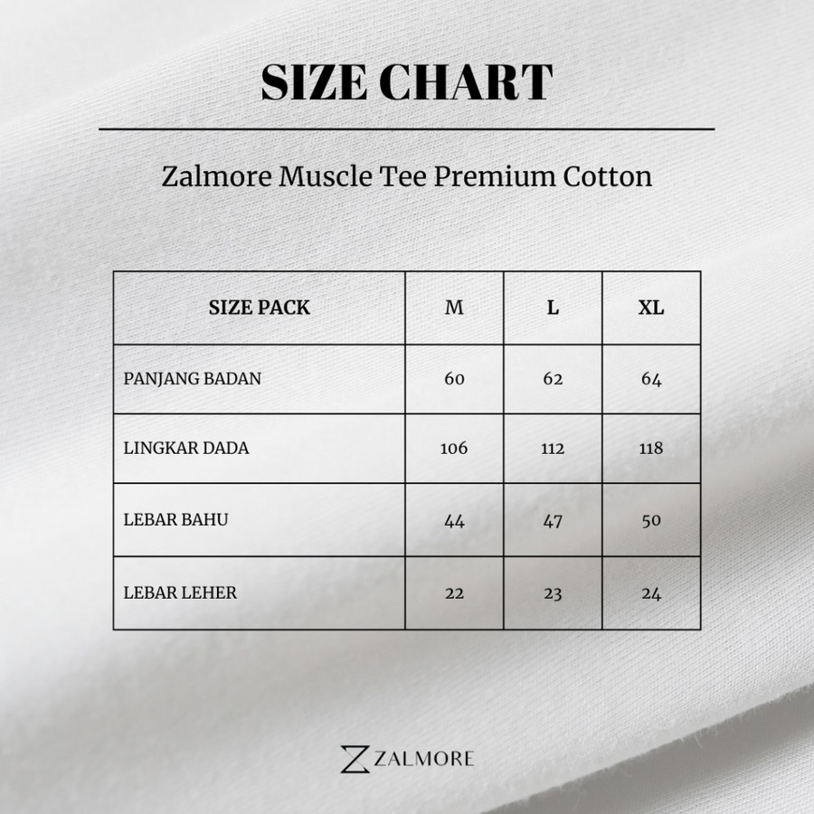 Zalmoreindo Garmen Industri Zalmore Muscle Tee Premium Luma Cotton