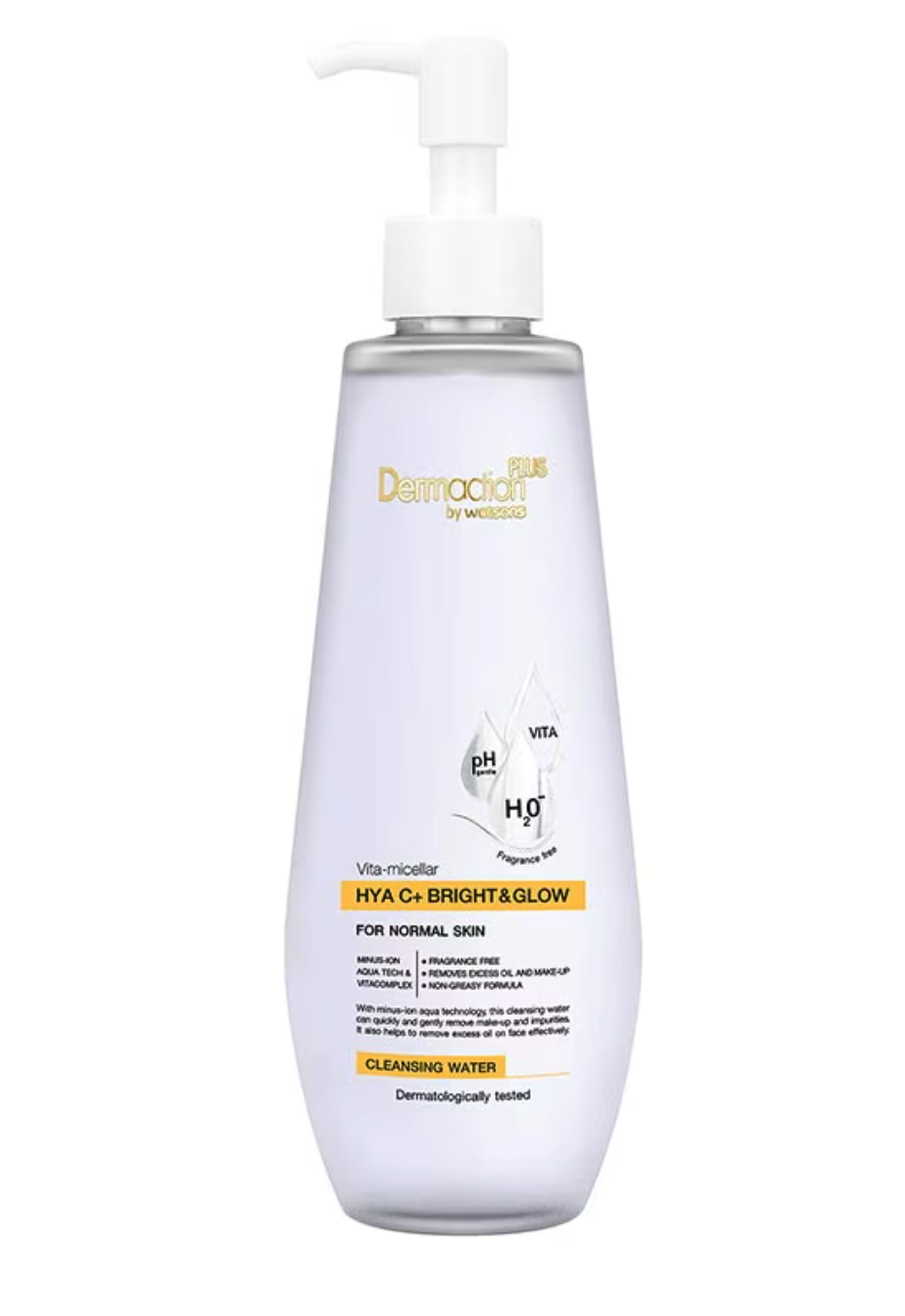 Dermaction Plus By Watsons Vita-Micellar Hya C+ Bright & Glow Cleansing Water
