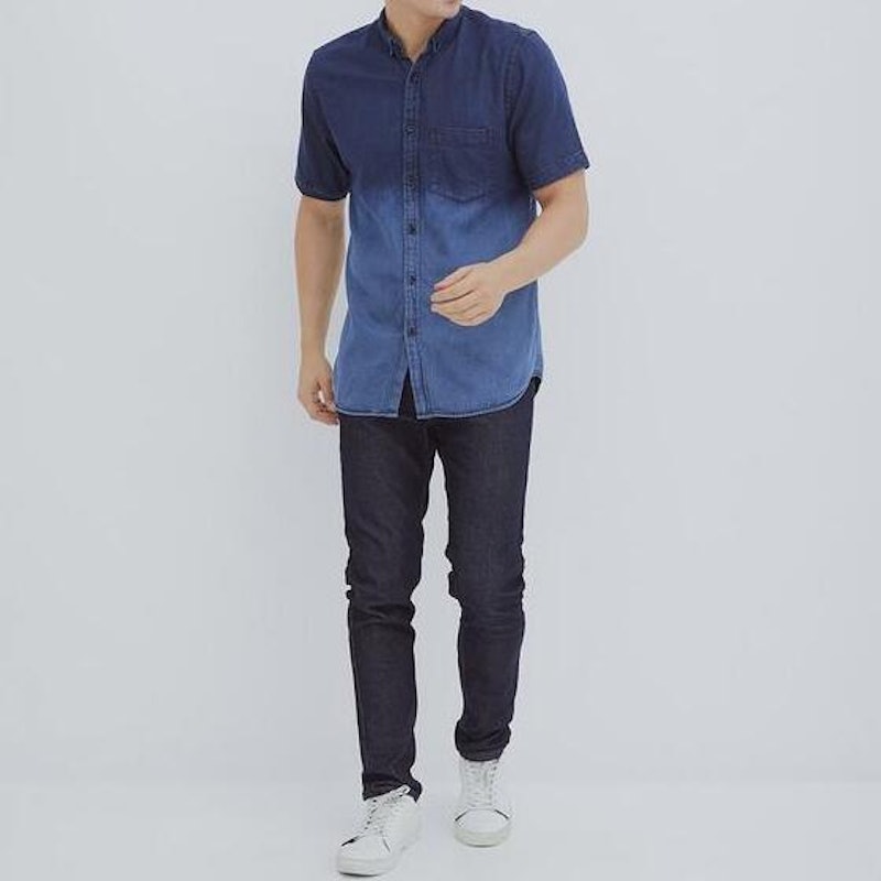 Hillboss Casual Denim Shirt Two Tone 4