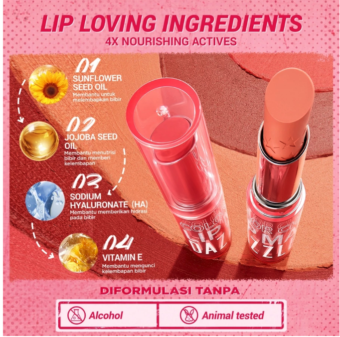 HEBE Beauty Style DAZZLE ME Color Chrome Lip Matte Lipstick 03 Classy Red