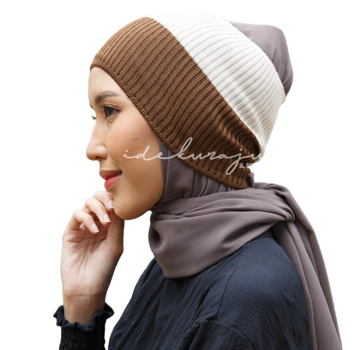  Idekurajut Ciput Rajut Inner Bandana 3-Ply 2 Tone