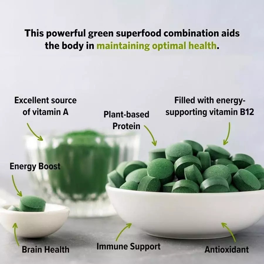 Micro Ingredients Organic Spirulina and Chlorella Tablets