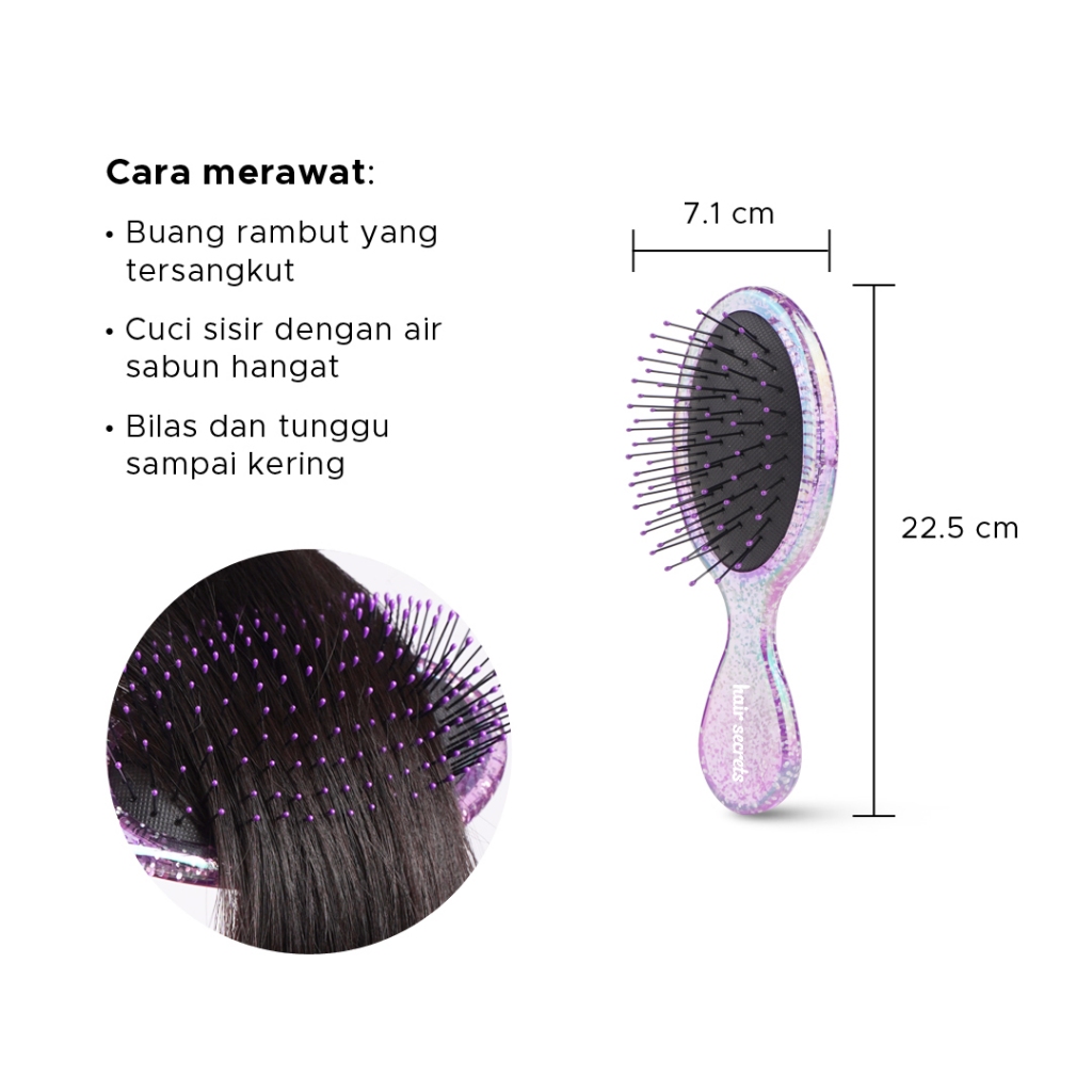  Hair Secrets Tangle Tamer Brush in Twinkle Small Size