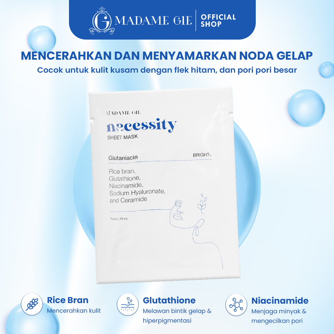 Tjhindatama Mulia Madame Gie Necessity Sheet Mask Glutaniacin Bright+
