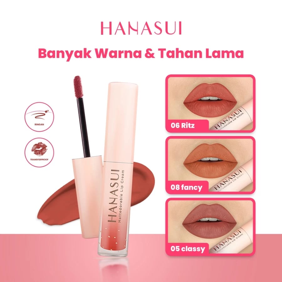 Eka Jaya Internasional Hanasui Mattedorable Lip Cream 06 Ritz