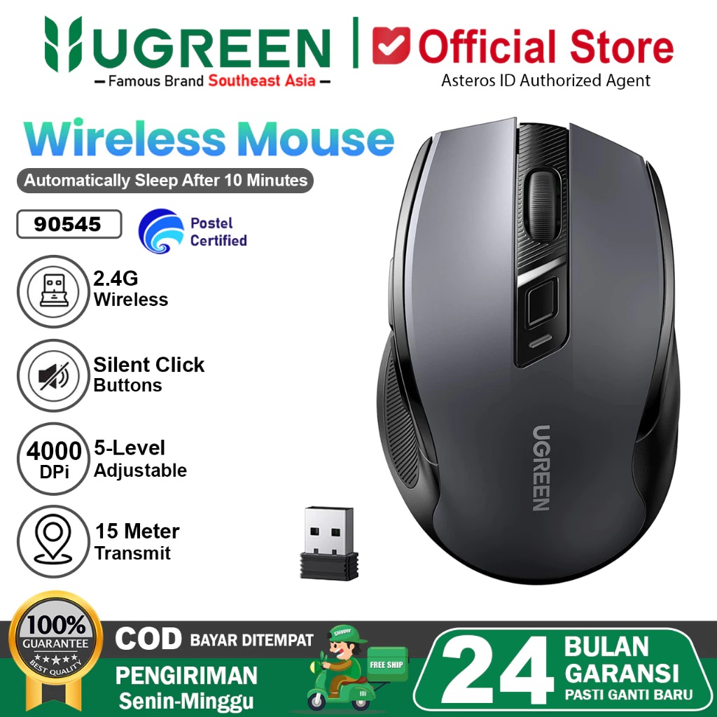Ugreen Group Ugreen Ergonomic Wireless Mouse Portable  90545