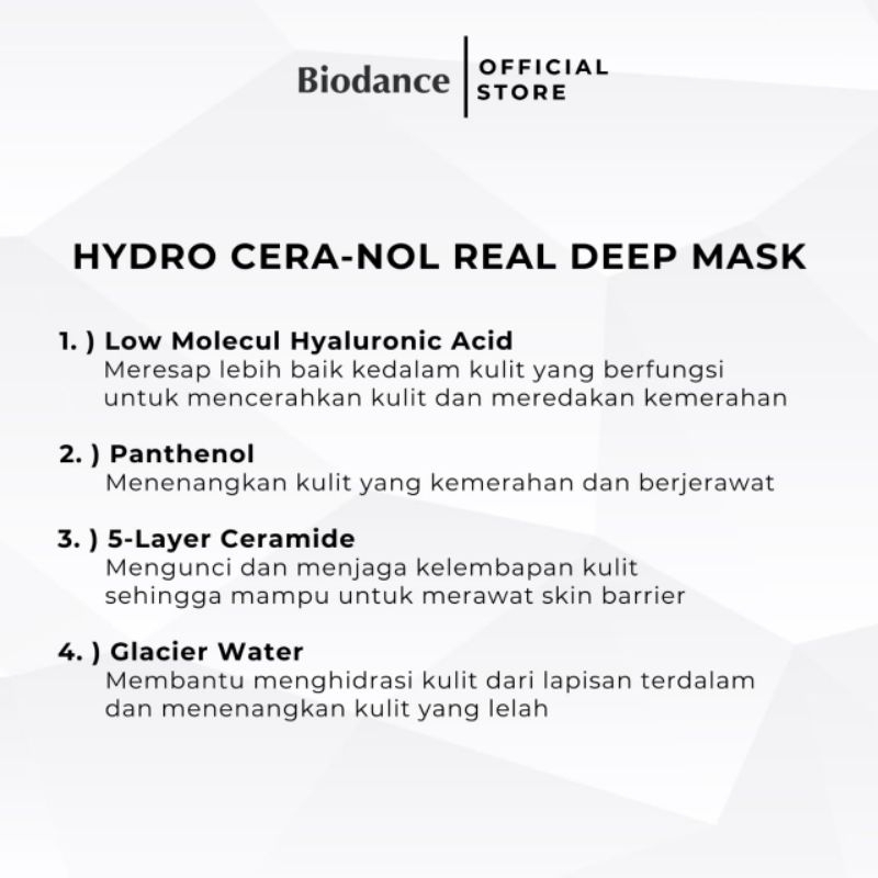 Ancors Biodance Hydro Cera Nol Real Deep Mask