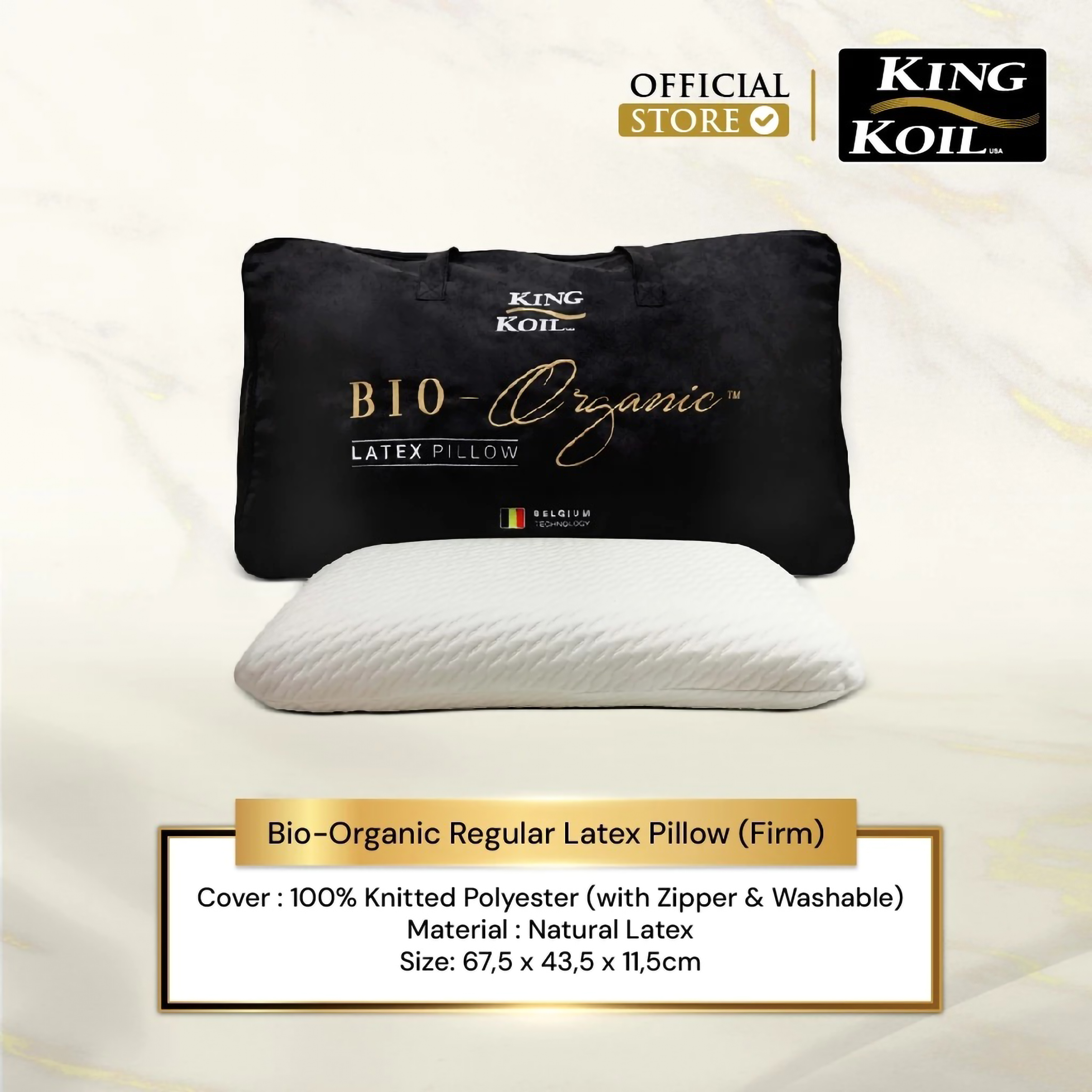 King Koil Mattress Company King Koil Pillow Bio-Organic Regular Latex Firm