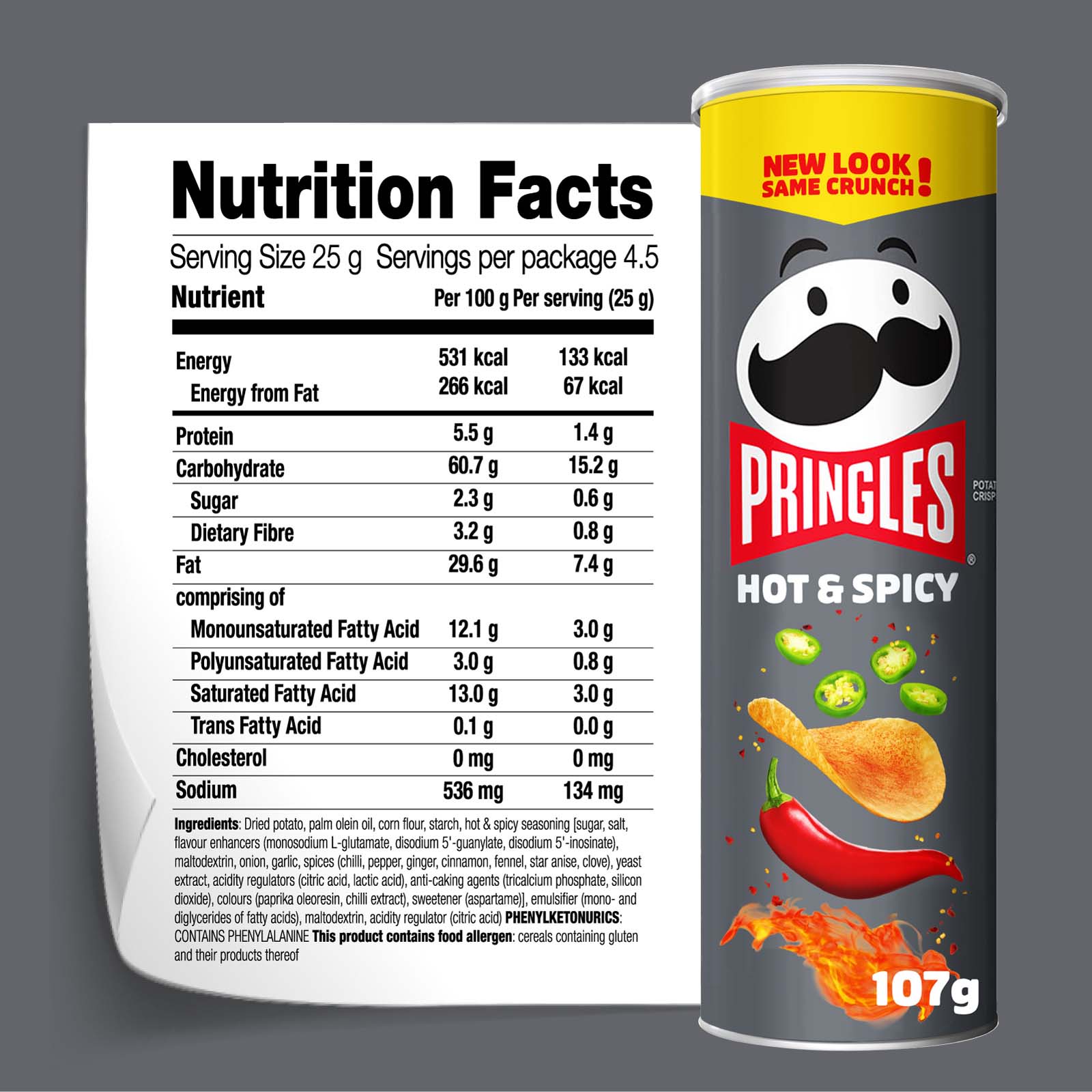 Kellogg’s Pringles Potato Crisps Hot & Spicy