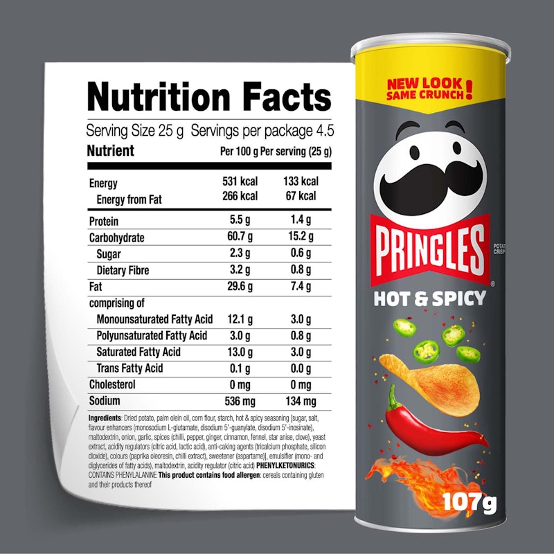 Pringles Potato Crisps Hot & Spicy 4