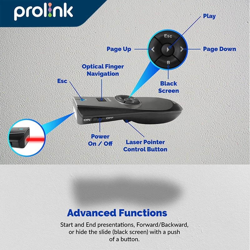 Prolink Intidata Nusantara Prolink Wireless Presenter with Air Mouse PWP102G