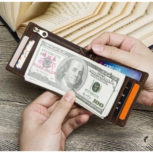RFID Genuine Leather with Money Clip and Coin Purse 2