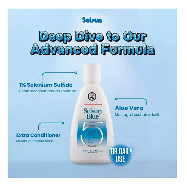 Rohto Laboratories Indonesia Selsun® Blue 5 Exclusive Dandruff Shampoo