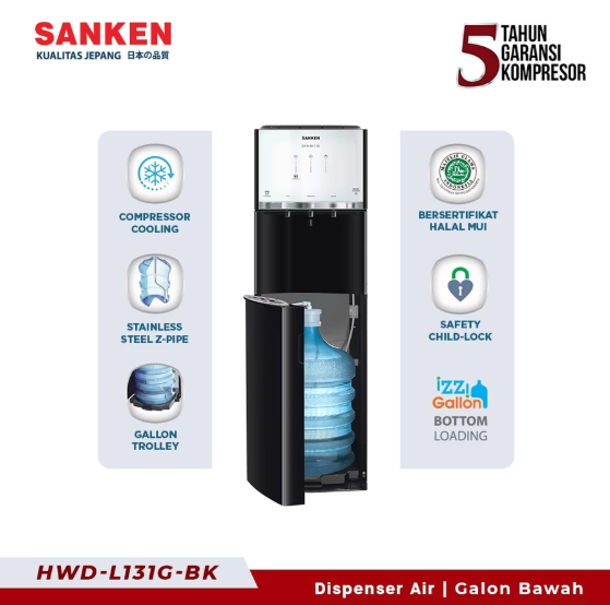 Sanken Argadwija Sanken Dispenser Galon Bawah  HWD-L131G-BK